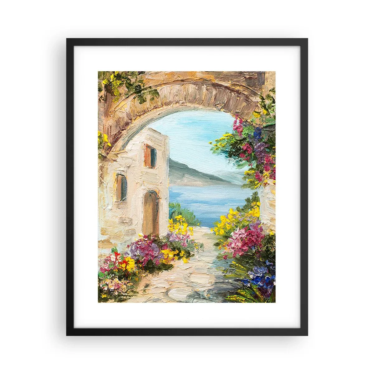 Póster en marco negro - El encanto del paisaje costero - 40x50 cm