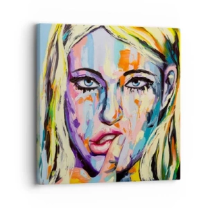 Cuadro sobre lienzo - Impresión de Imagen - Mírala a los ojos - 30x30 cm