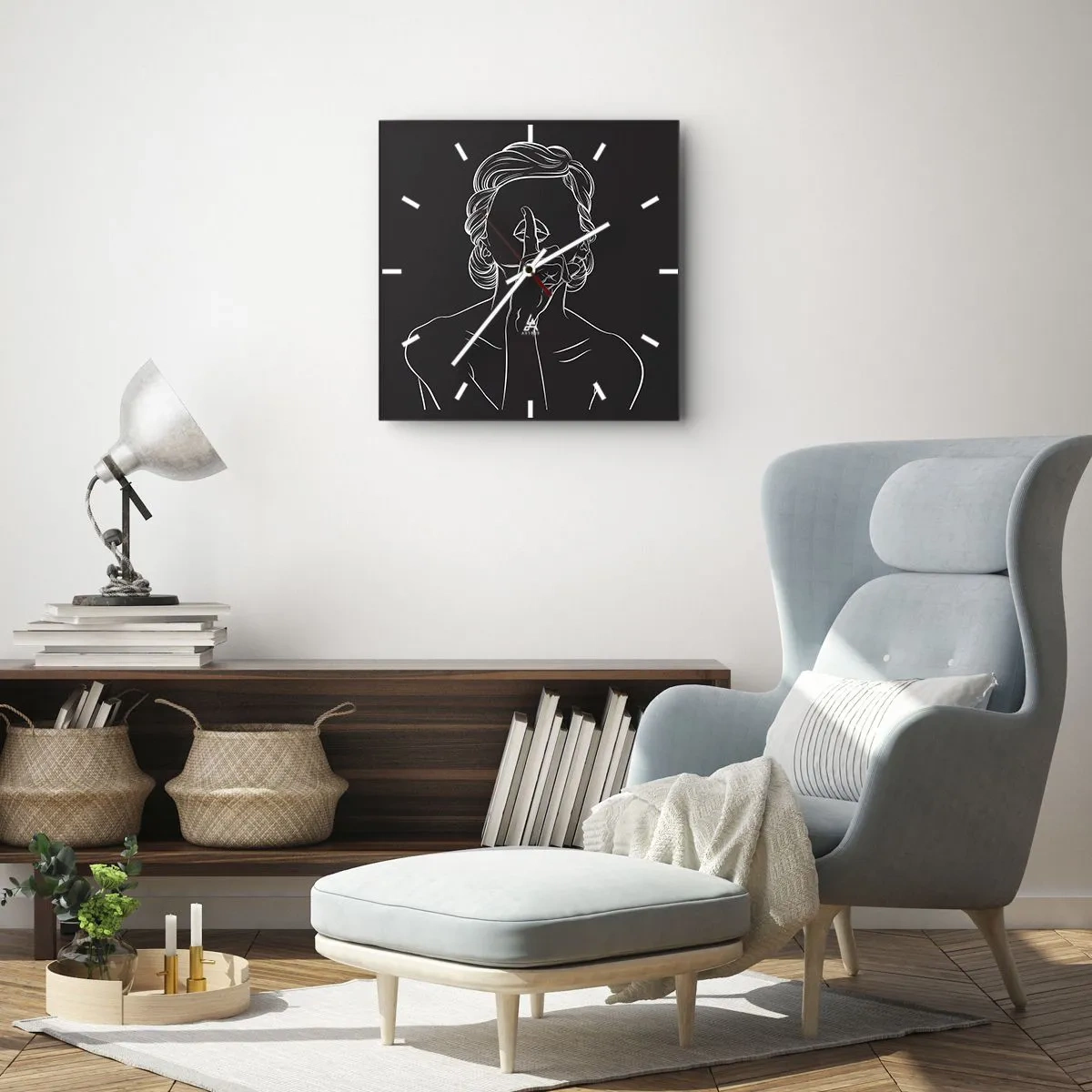 Reloj de pared - Reloj de vidrio - La belleza florece en silencio - 30x30 cm