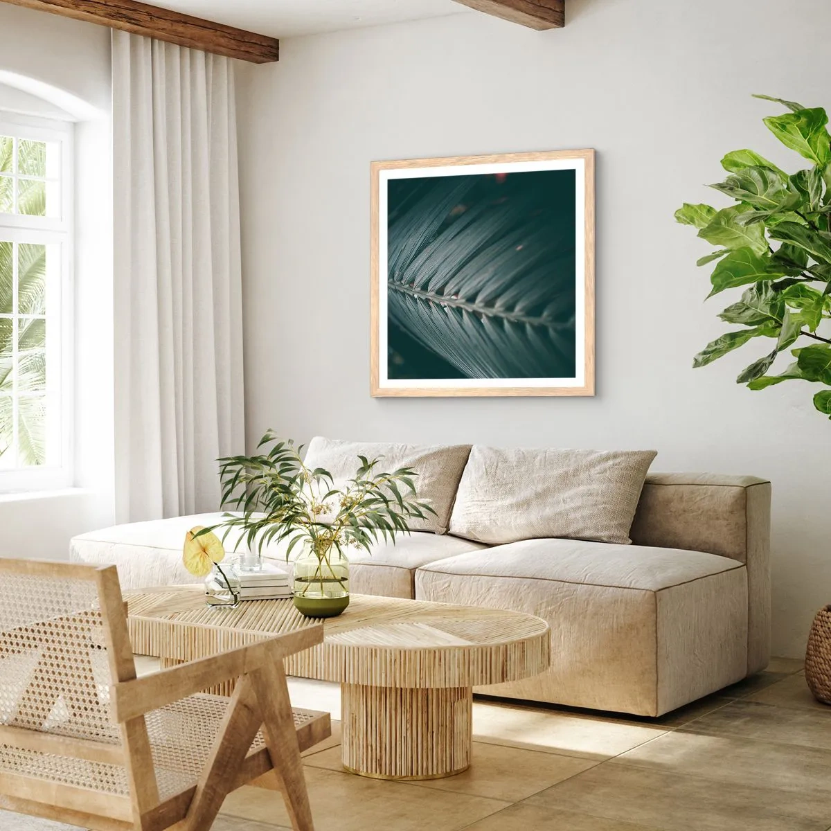 Póster en marco roble claro - La precisión de la naturaleza - 50x50 cm