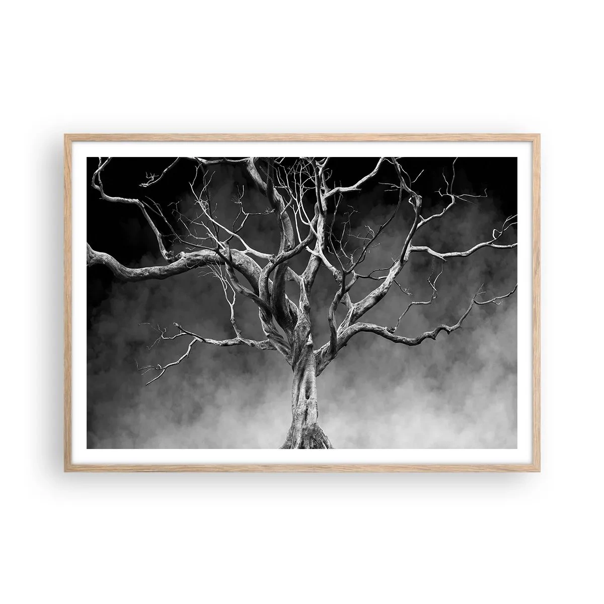 Póster en marco roble claro - Primordial y sagrado - 100x70 cm