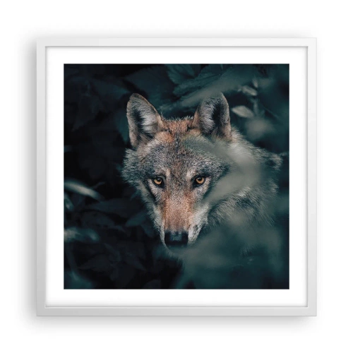 Póster en marco blanco - Cazador - 50x50 cm
