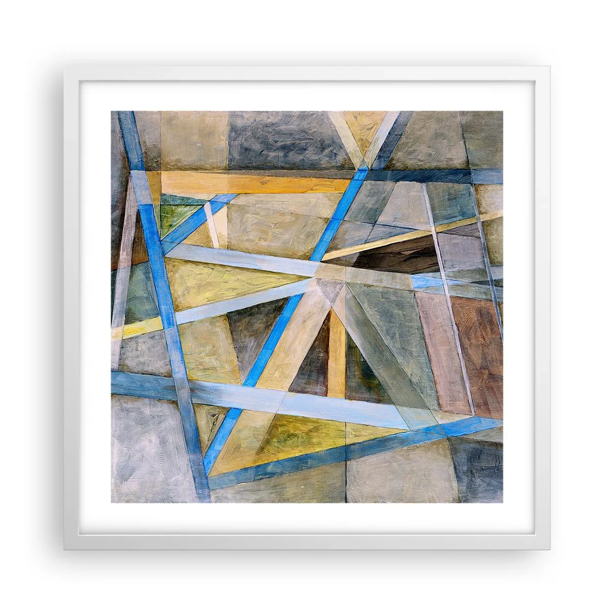 Póster en marco blanco - ¿Recto o inclinado? - 50x50 cm