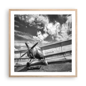 Póster en marco roble claro - No puedo esperar - 60x60 cm