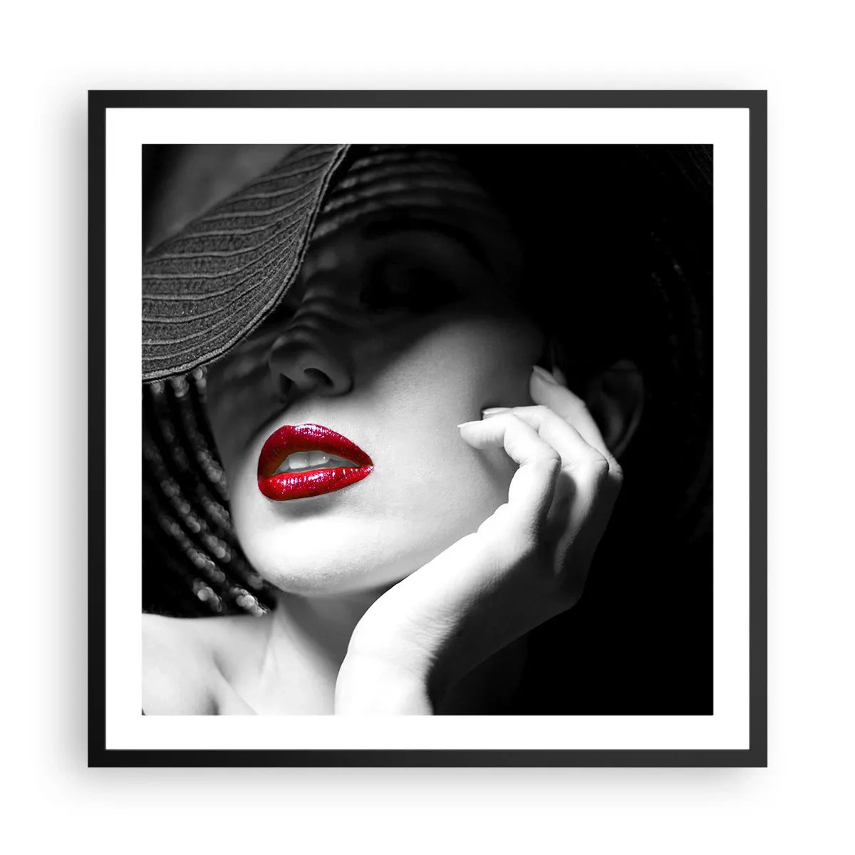Póster en marco negro - Estudio en escarlata - 60x60 cm