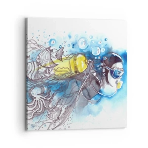 Cuadro sobre lienzo - Impresión de Imagen - Sumergirse en lo desconocido - 70x70 cm