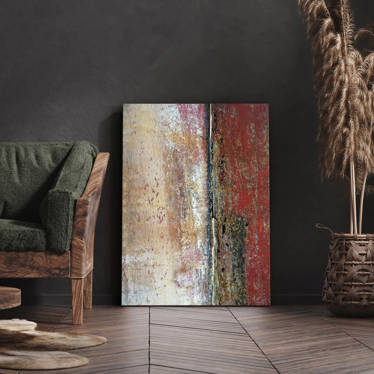Cuadro sobre lienzo - Impresión de Imagen - Una composición abstracta inspirada en el mar y la naturaleza. - 50x70cm - Tal vez sea el mar - Decoración de pared moderna para salón y dormitorio ARTTOR