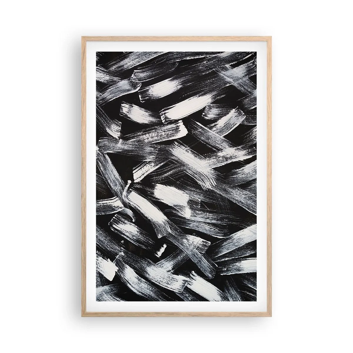 Póster en marco roble claro - Abstracción en el espíritu industrial - 61x91 cm