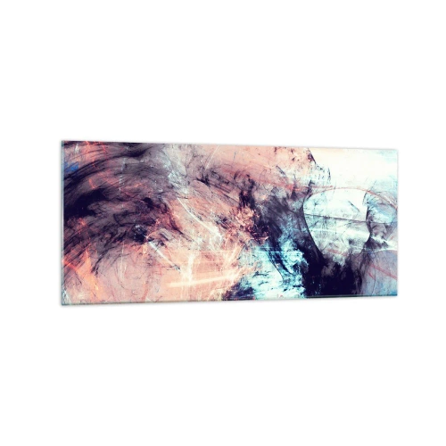 Cuadro sobre vidrio - Impresiones sobre Vidrio - Composición abstracta en tonos pastel y oscuros. - 120x50cm - Siente el viento - Decoración de pared moderna para salón y dormitorio ARTTOR