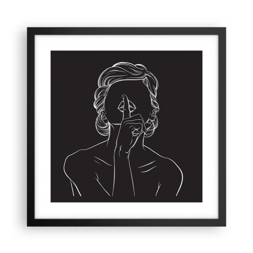 Póster en marco negro - La belleza florece en silencio - 40x40 cm