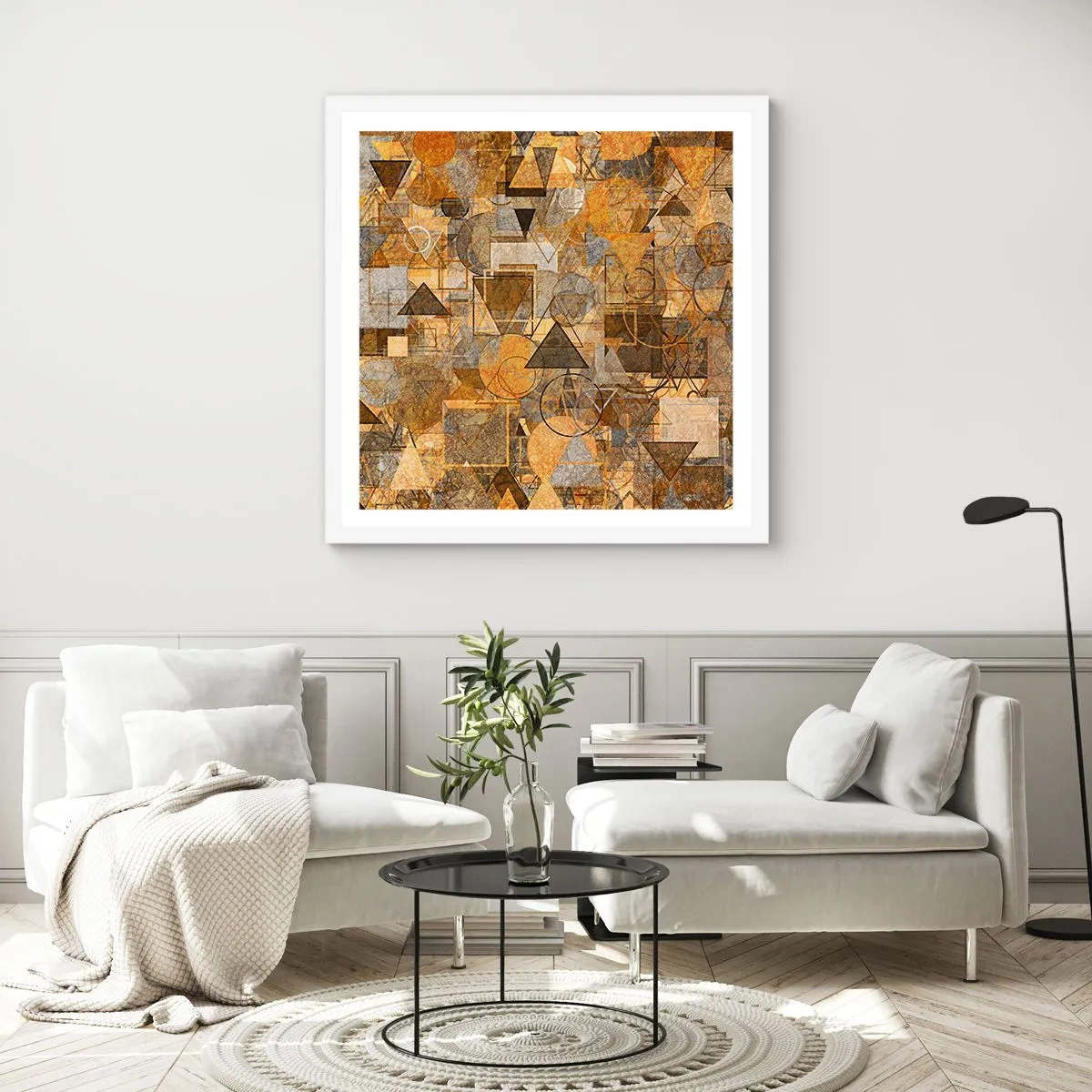 Póster en marco blanco - El mundo en formas - 50x50 cm