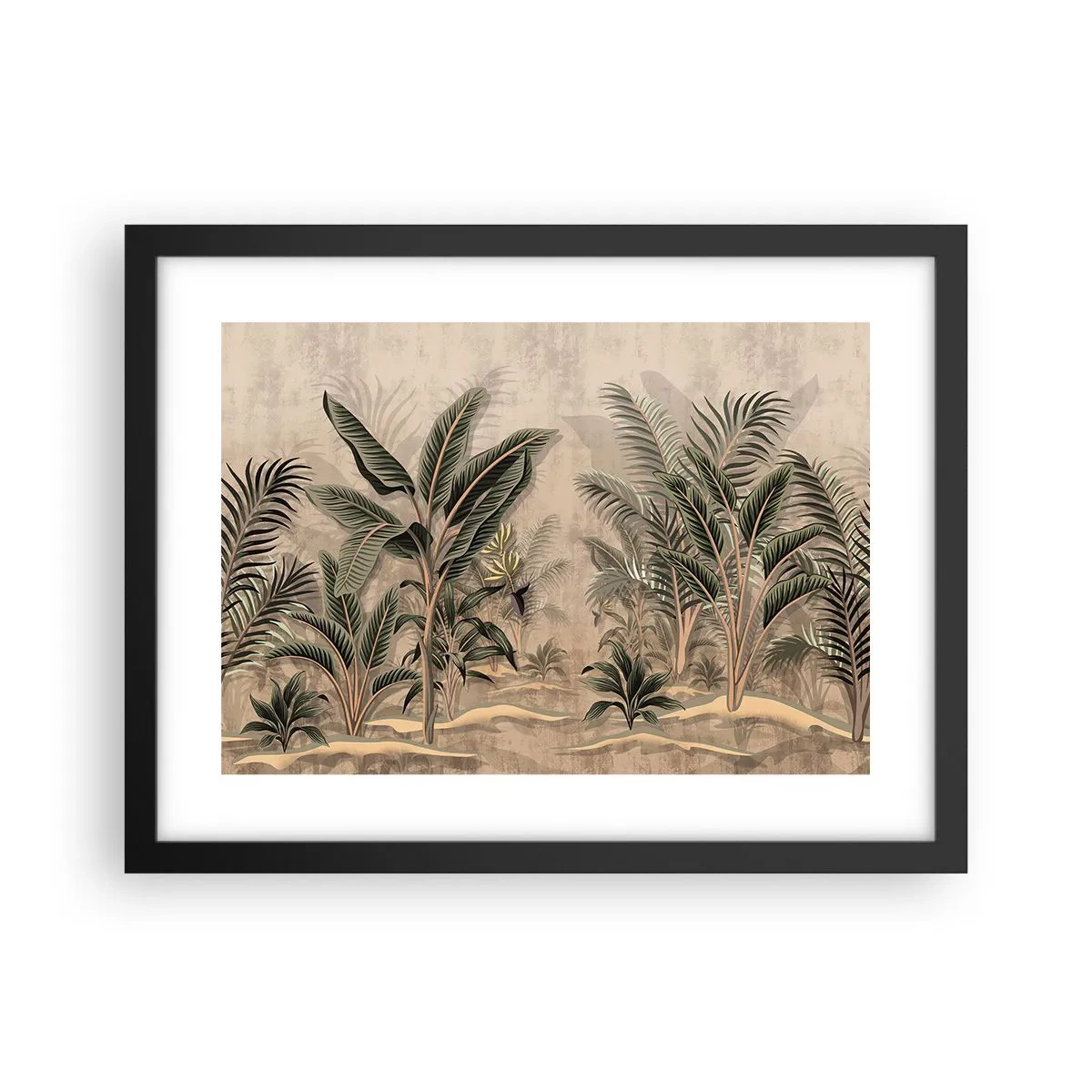 Póster en marco negro - Grabados de estilo colonial - 40x30 cm