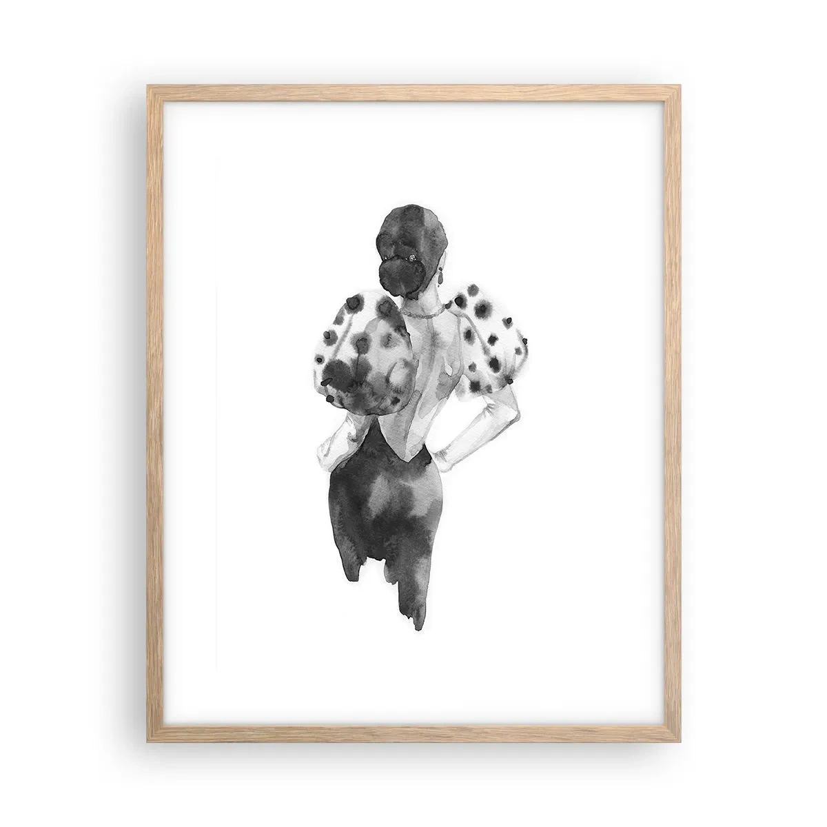 Póster en marco roble claro - Pasa justo por aquí - 40x50 cm