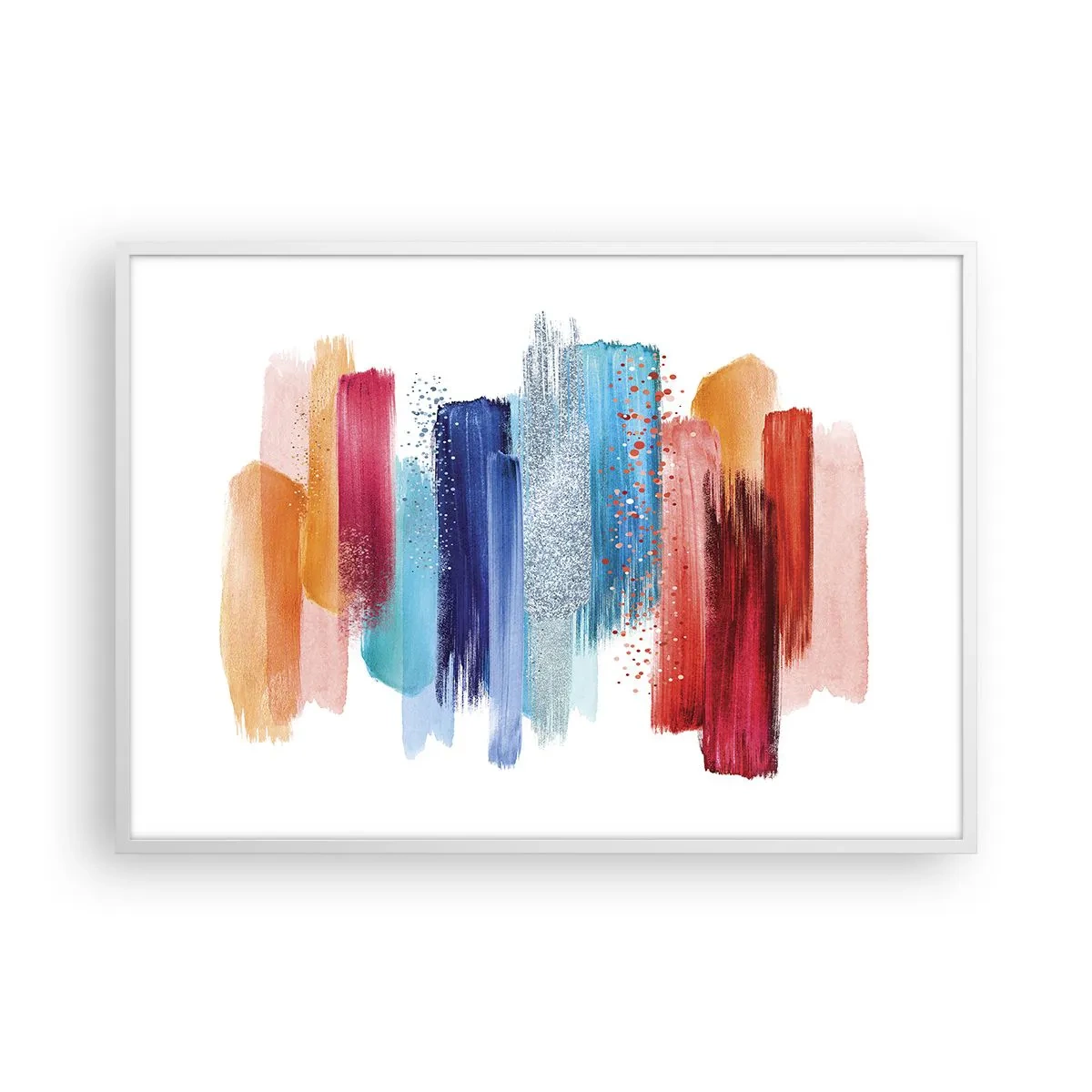 Póster en marco blanco - Arriba y abajo - 100x70 cm