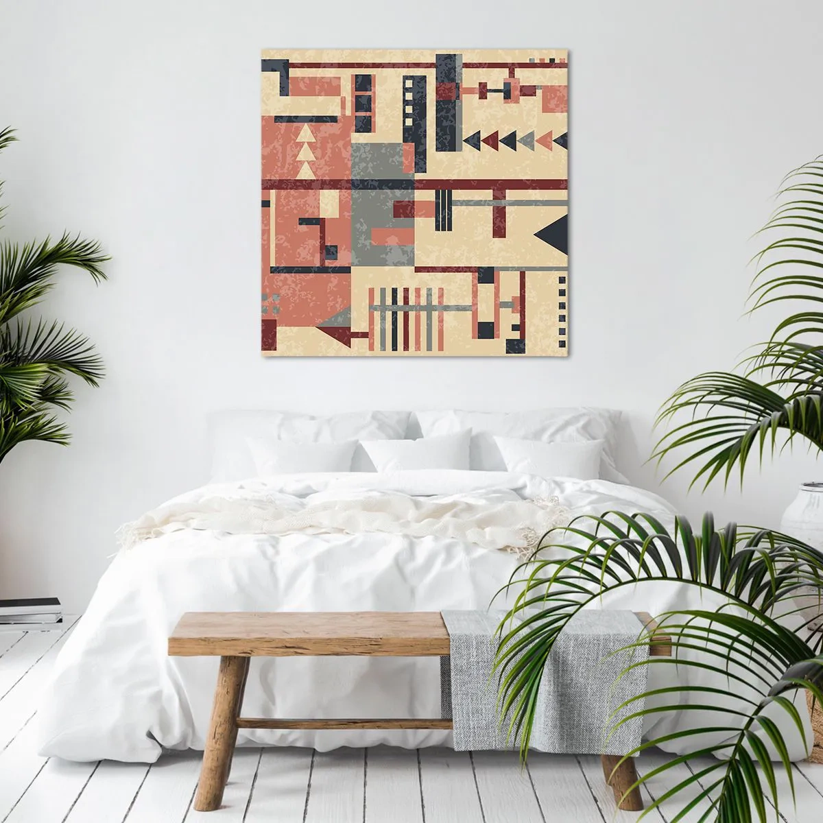 Cuadro sobre lienzo - Impresión de Imagen - Una combinación de verticales y niveles - 70x70 cm