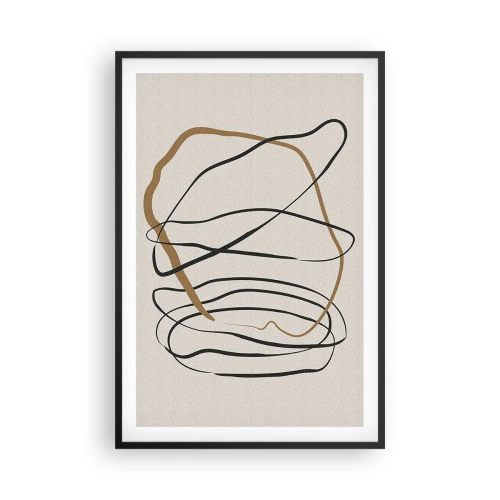 Póster en marco negro - Composición: danza lineal - 61x91 cm