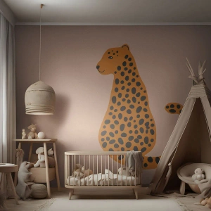 Fotomural Premium Canvas - El estampado de leopardo está de moda - Para niños, Pantera, animales - 500x350 cm