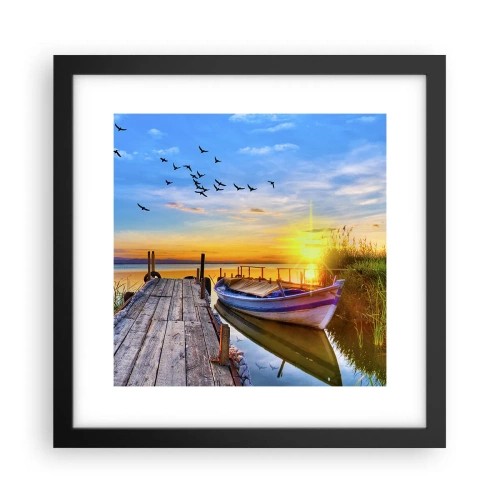 Póster en marco negro - Adiós, hasta mañana - 30x30 cm