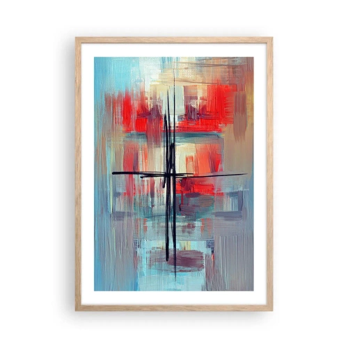 Póster en marco roble claro - Paisaje en una dimensión desconocida - 50x70 cm