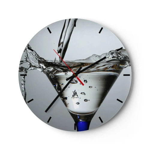 Reloj de pared - Reloj de vidrio - Sobre el borde de una taza - 40x40 cm