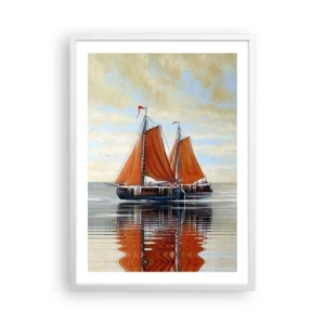 Póster en marco blanco - Navega, marinero.... - 50x70 cm