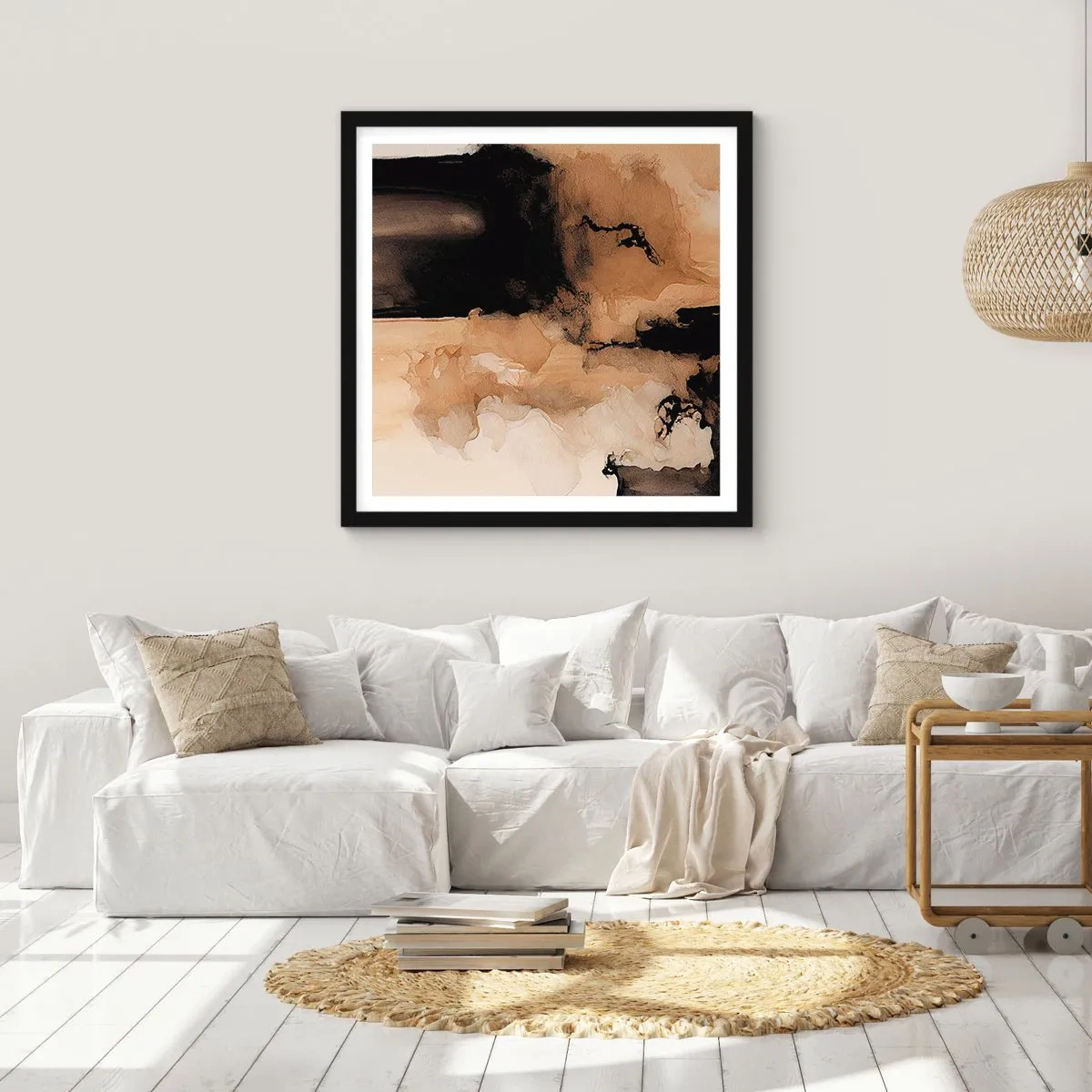 Póster en marco negro - Una abstracción intrigante - 40x40 cm