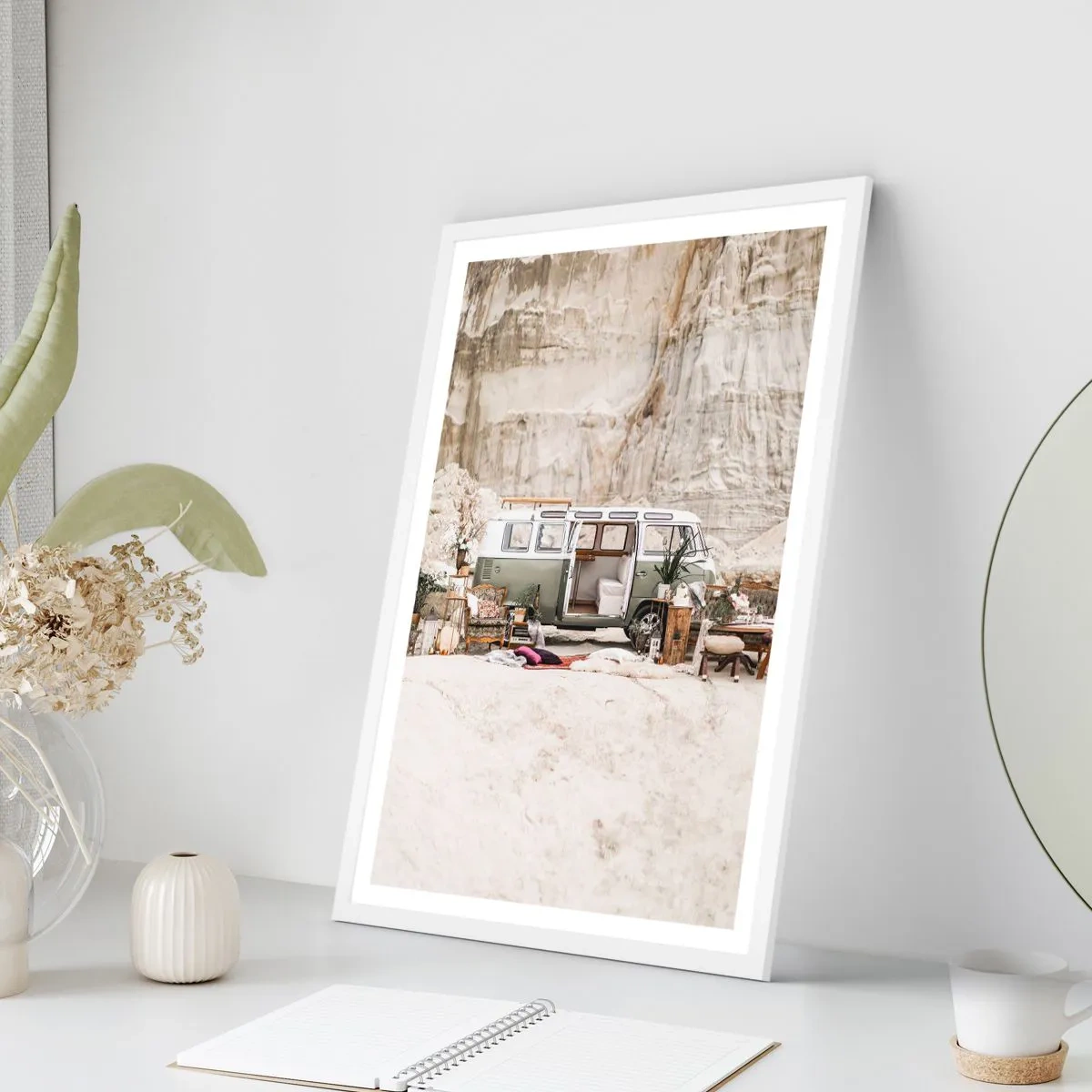 Póster en marco blanco - Hora de empezar el viaje - 50x70 cm