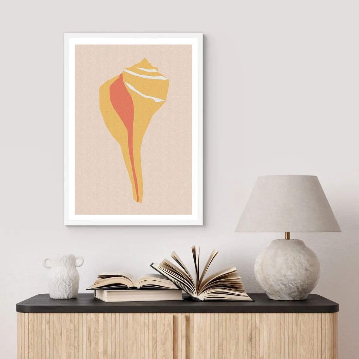 Póster en marco blanco - Abstracción orgánica - crecimiento - 50x70 cm