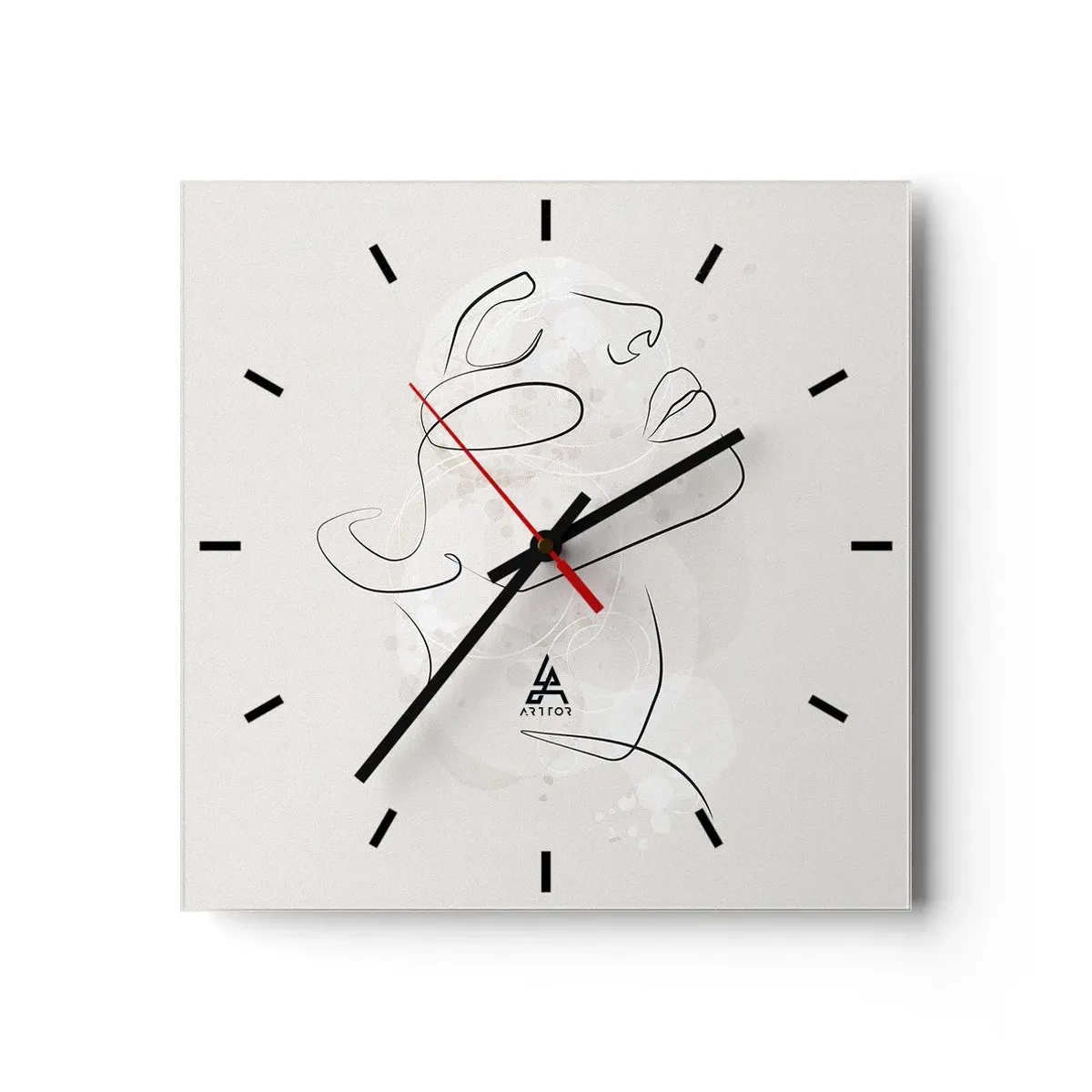 Reloj de pared - Reloj de vidrio - Contorno de un sueño - 40x40 cm