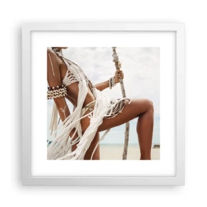 Póster en marco blanco - Sacerdotisa del sol - 30x30 cm