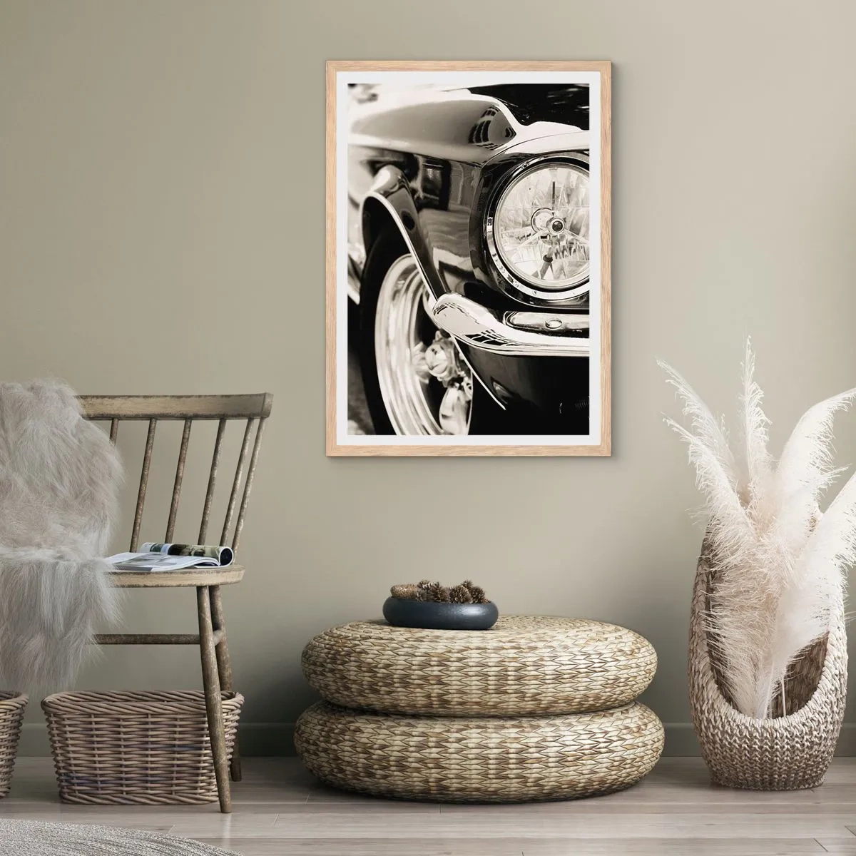 Póster en marco roble claro - Brillo perdurable - 40x50 cm