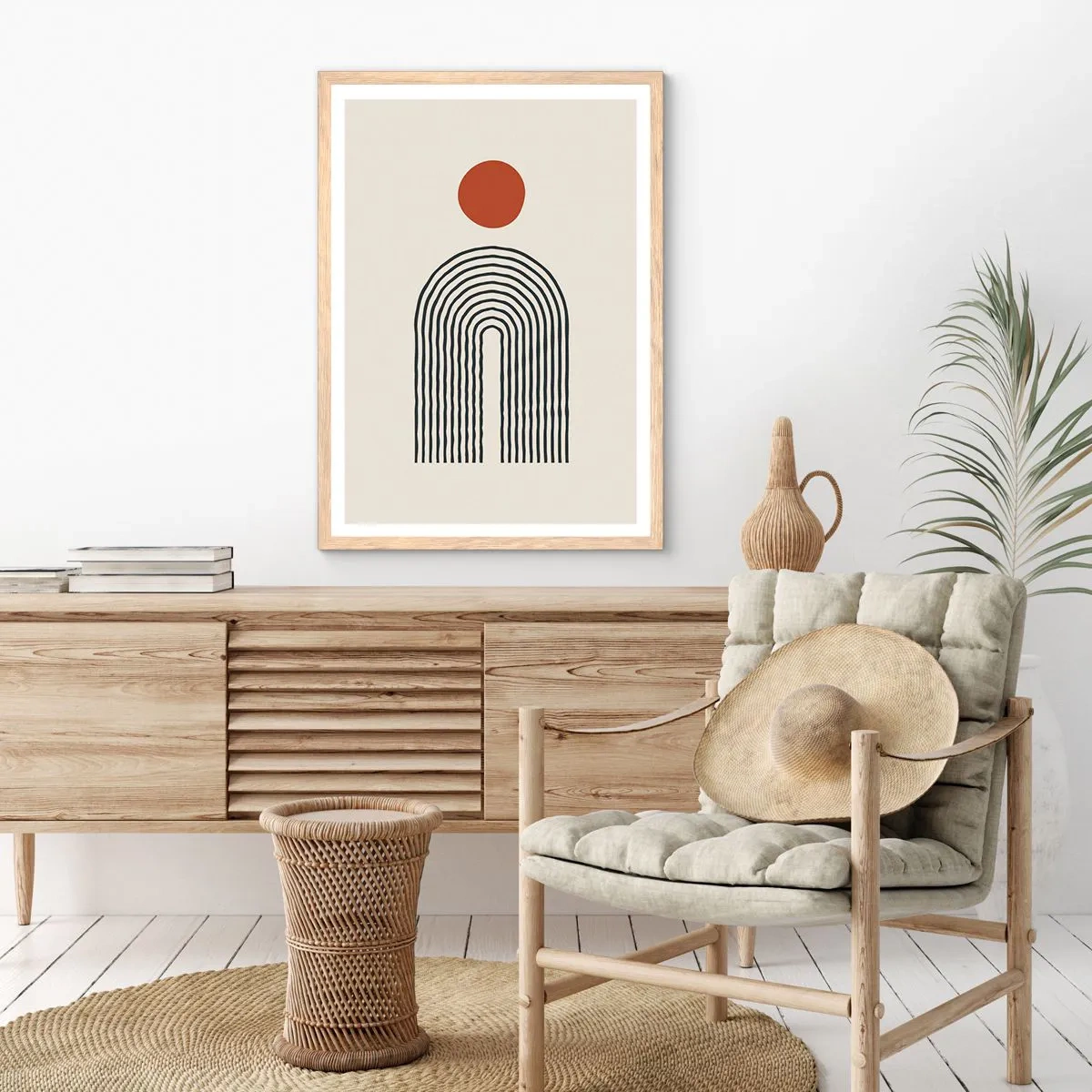 Póster en marco roble claro - Magnetismo de formas y colores - 30x40 cm