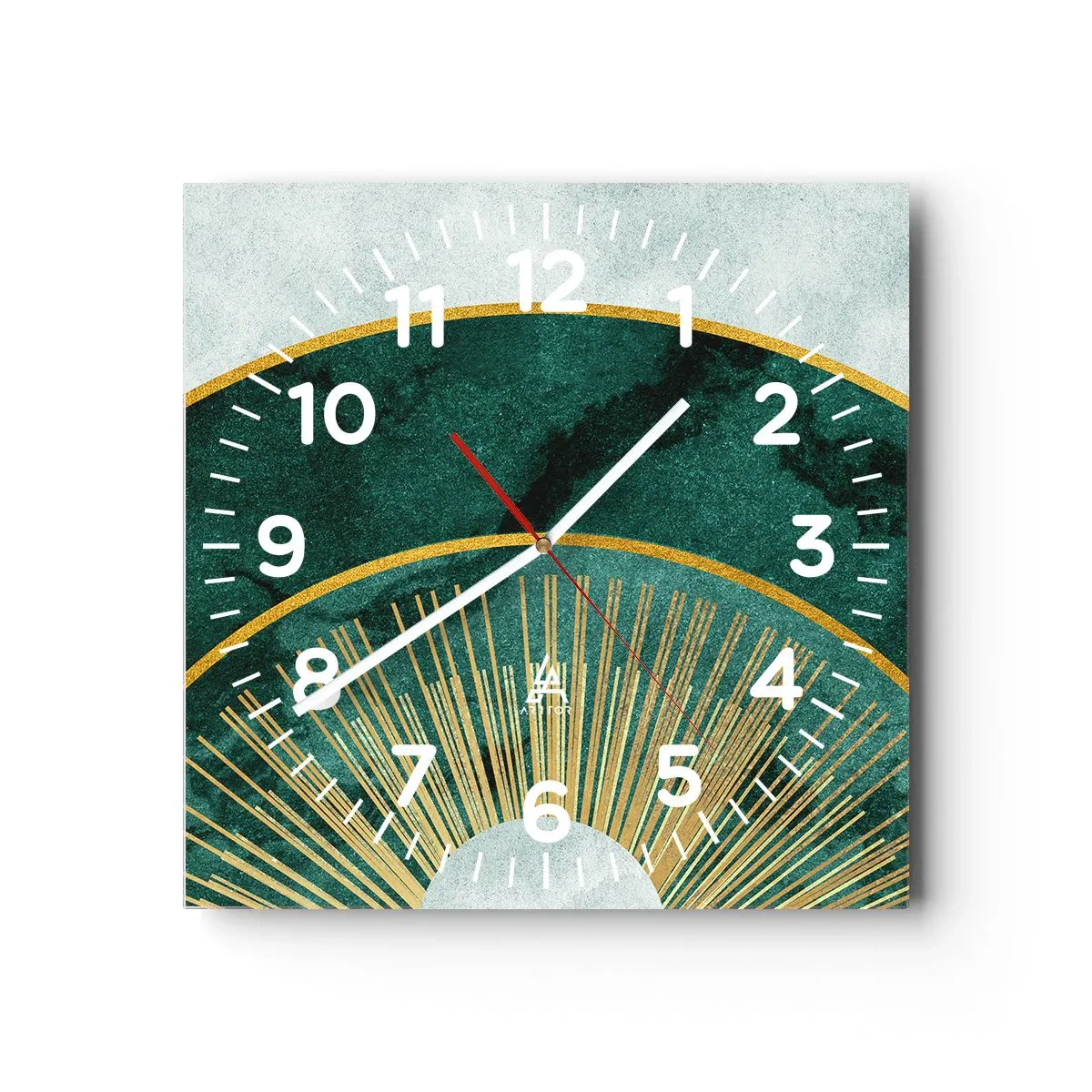 Reloj de pared - Reloj de vidrio - Un sistema solar diferente - 40x40 cm