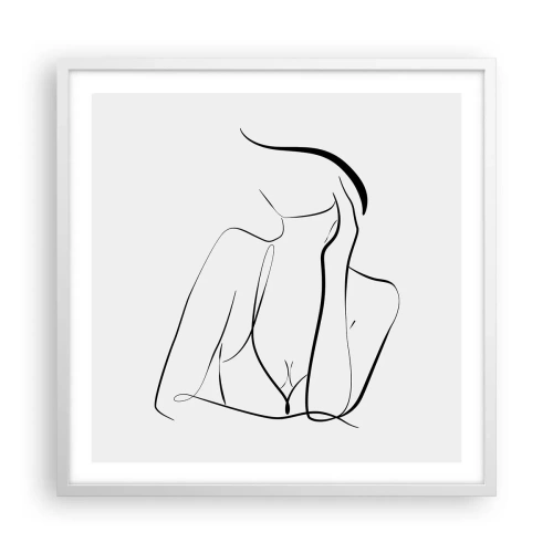 Póster en marco blanco - En la ola de sueños - 60x60 cm