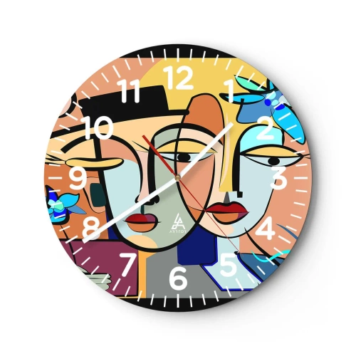 Reloj de pared - Reloj de vidrio - Randez vous de Picasso - 30x30 cm