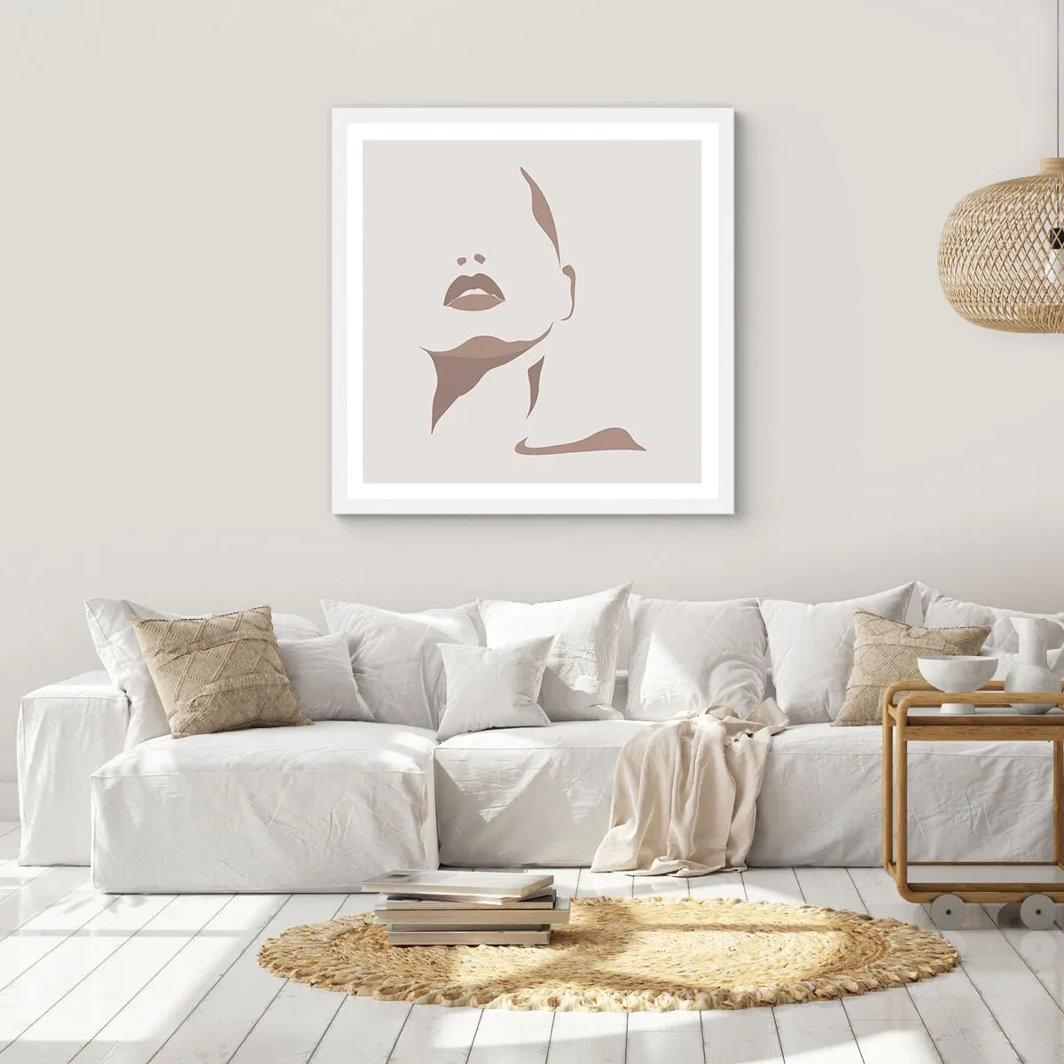 Póster en marco blanco - Creación a partir de la luz y la sombra - 50x50 cm
