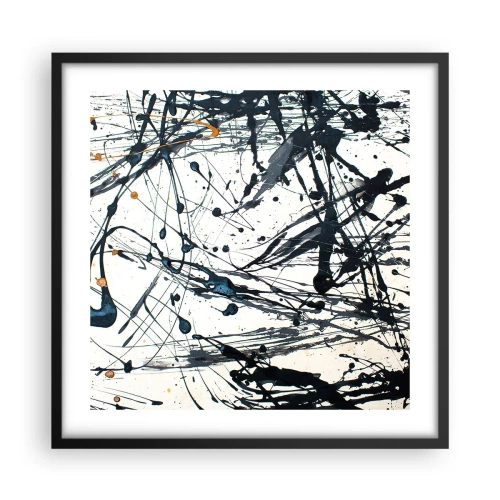 Póster en marco negro - Abstracción expresionista - 50x50 cm