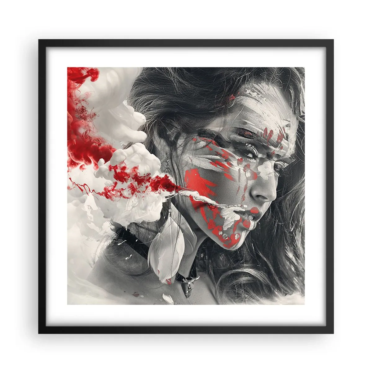 Póster en marco negro - En los humos del absurdo - 50x50 cm