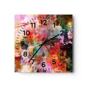 Reloj de pared - Reloj de vidrio - Un viaje a través del rosa - 40x40 cm