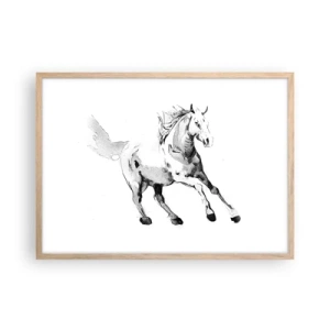 Póster en marco roble claro - Alma indómita - 70x50 cm