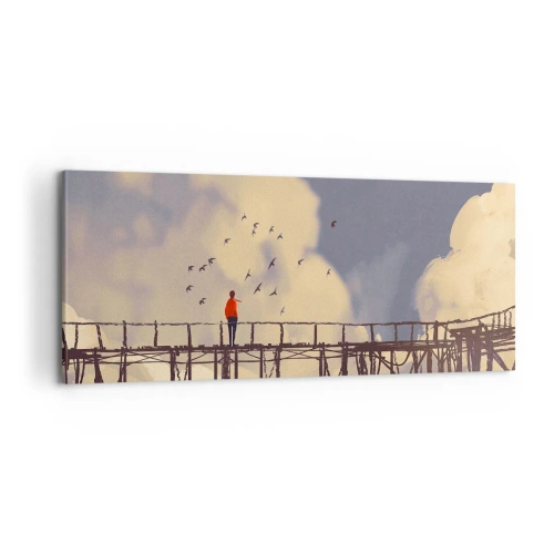 Cuadro sobre lienzo - Impresión de Imagen - Anhelo azul - 100x40 cm