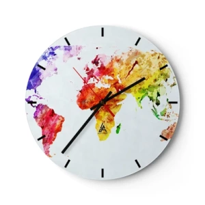 Reloj de pared - Reloj de vidrio - Todos los colores del mundo - 40x40 cm