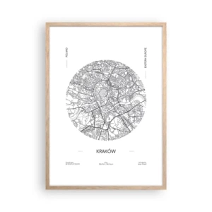 Póster en marco roble claro - Anatomía de Cracovia - 50x70 cm