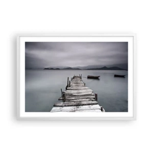 Póster en marco blanco - Mañana partimos - 70x50 cm