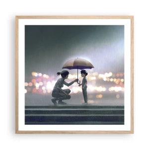 Póster en marco roble claro - Y todo está bien - 60x60 cm