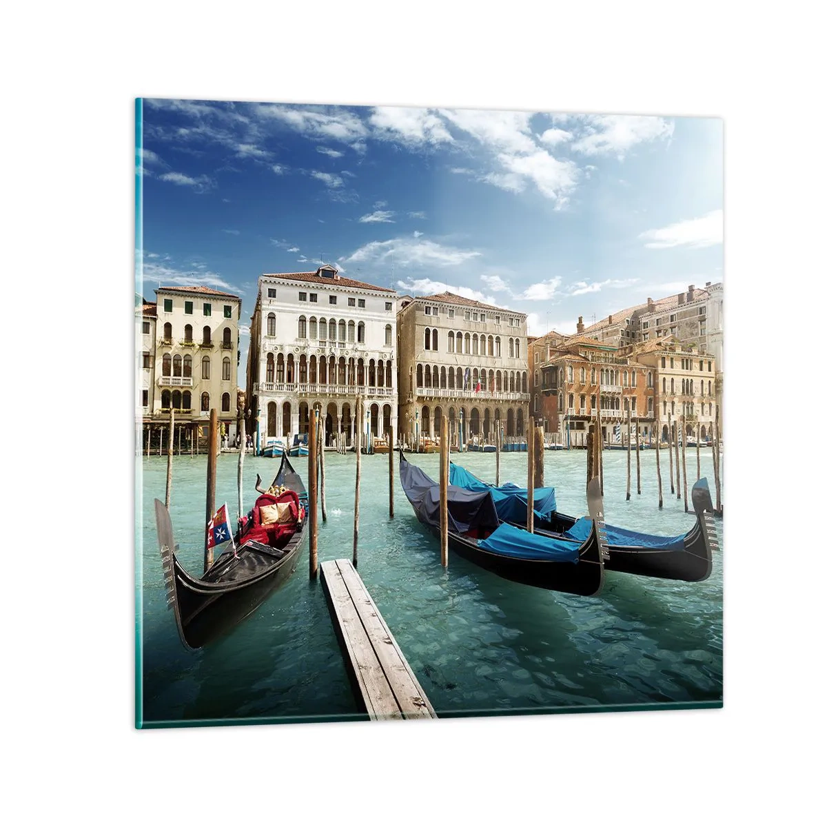 Cuadro sobre vidrio - Impresiones sobre Vidrio - Palacios en azul - 40x40 cm