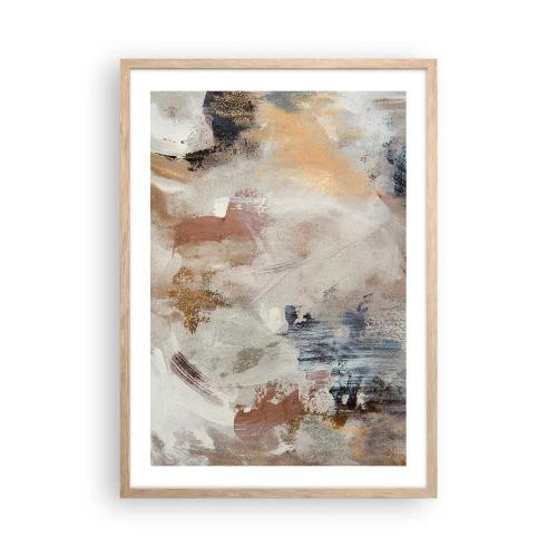 Póster en marco roble claro - Abstracción brumosa - 50x70 cm