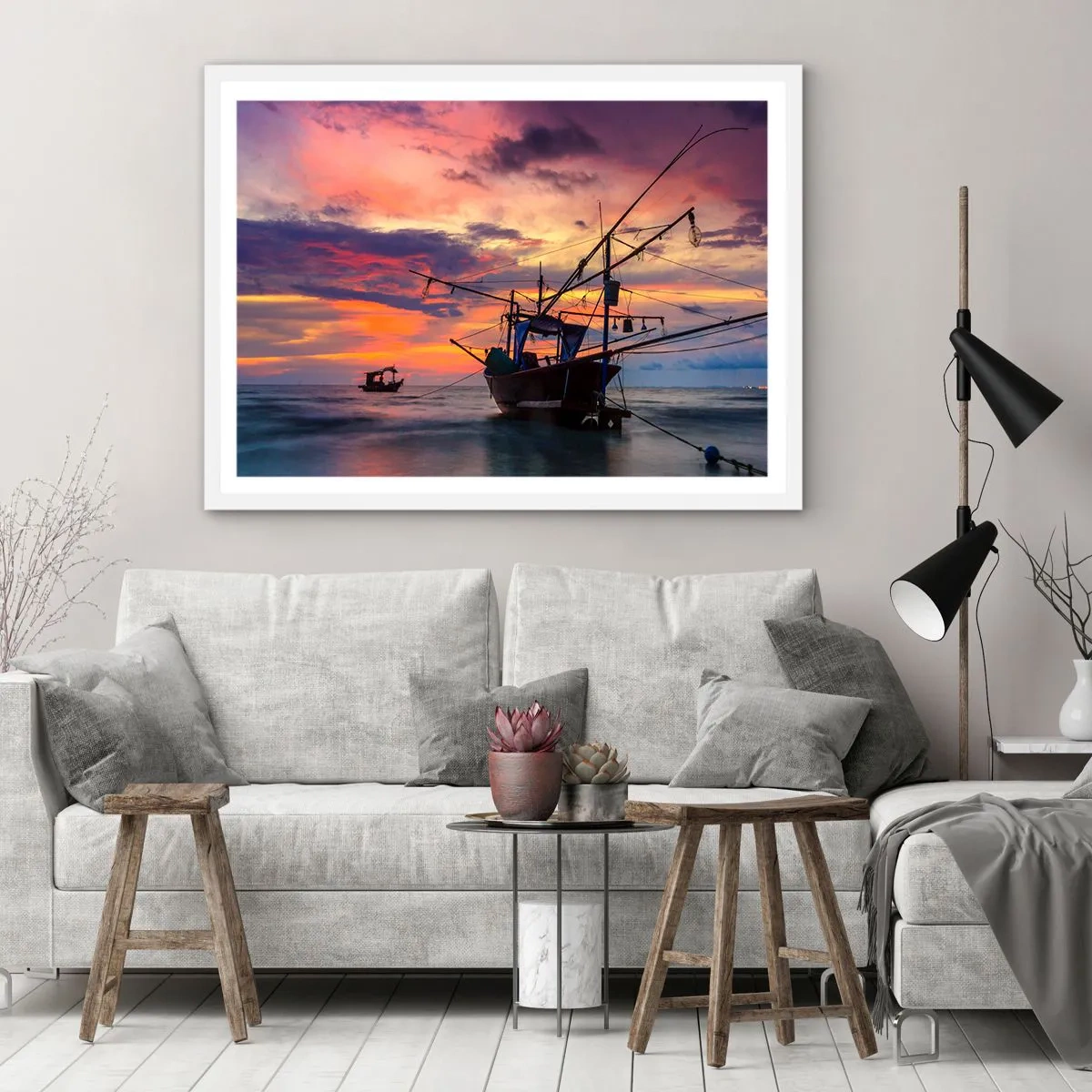Póster en marco blanco - Una noche exótica - 40x30 cm