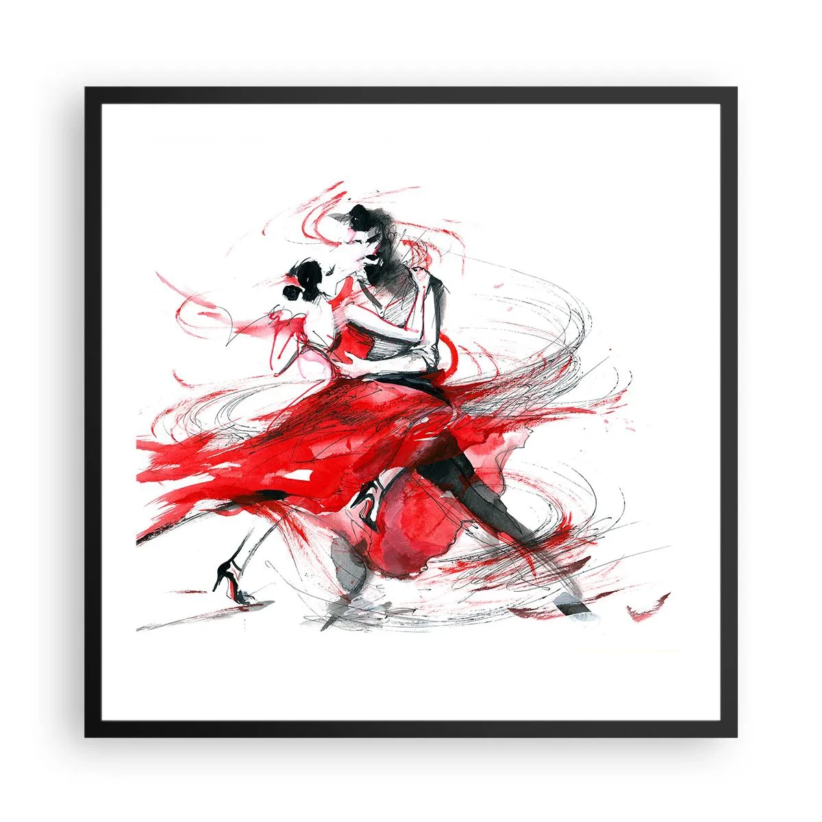 Póster en marco negro - El tango: el ritmo de la pasión - 60x60 cm