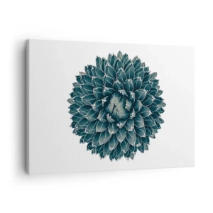 Cuadro sobre lienzo - Impresión de Imagen - Planta suculenta simétrica sobre un fondo blanco. - 70x50cm - Estrella del desierto - Decoración de pared moderna para salón y dormitorio ARTTOR